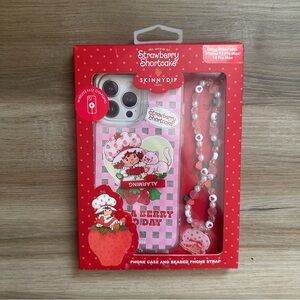 Strawberry Shortcake X Skinny Dip iPhone 13/14 Pro Max Case And Phone Strap NEW